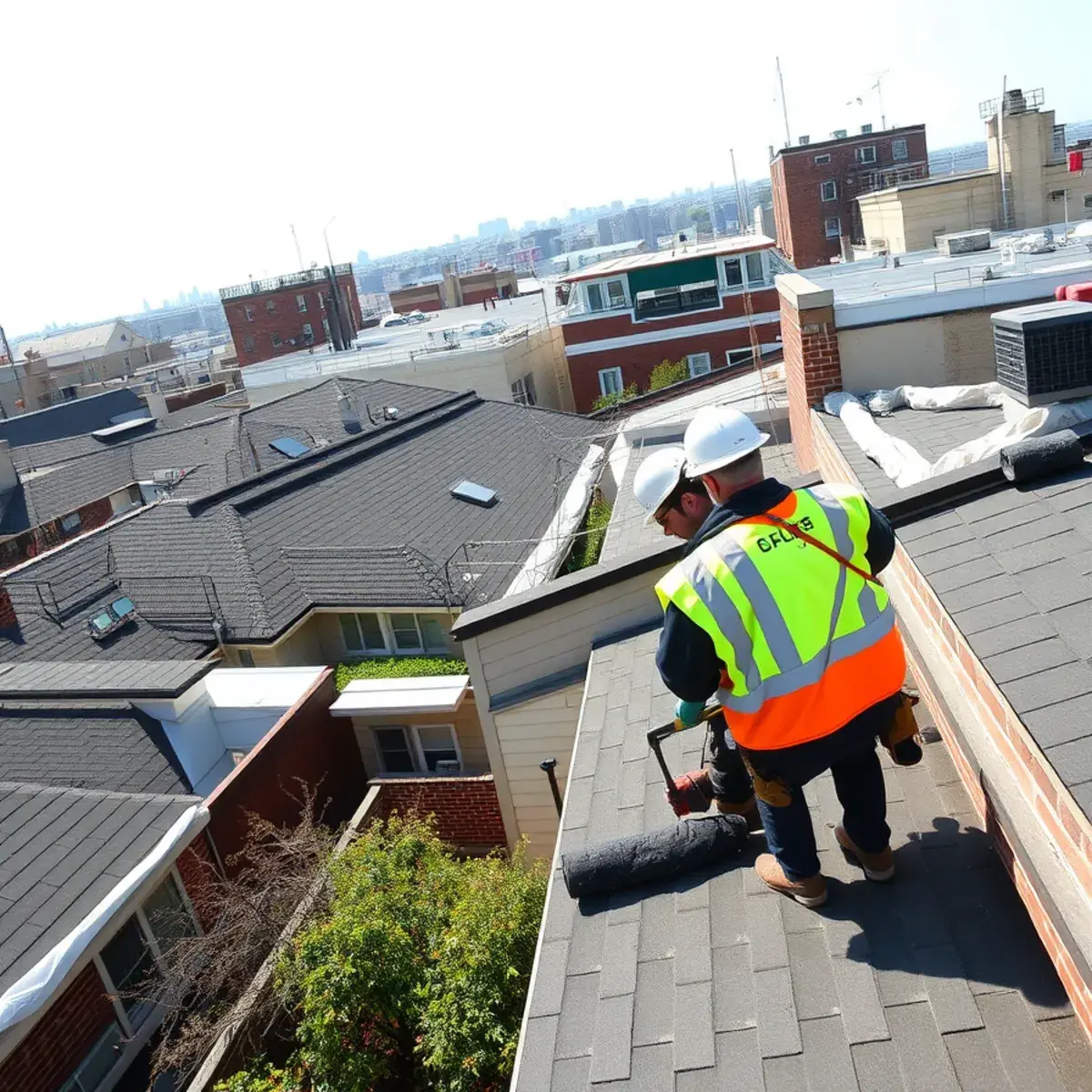 Roof replacement project near Long Island City, NY
