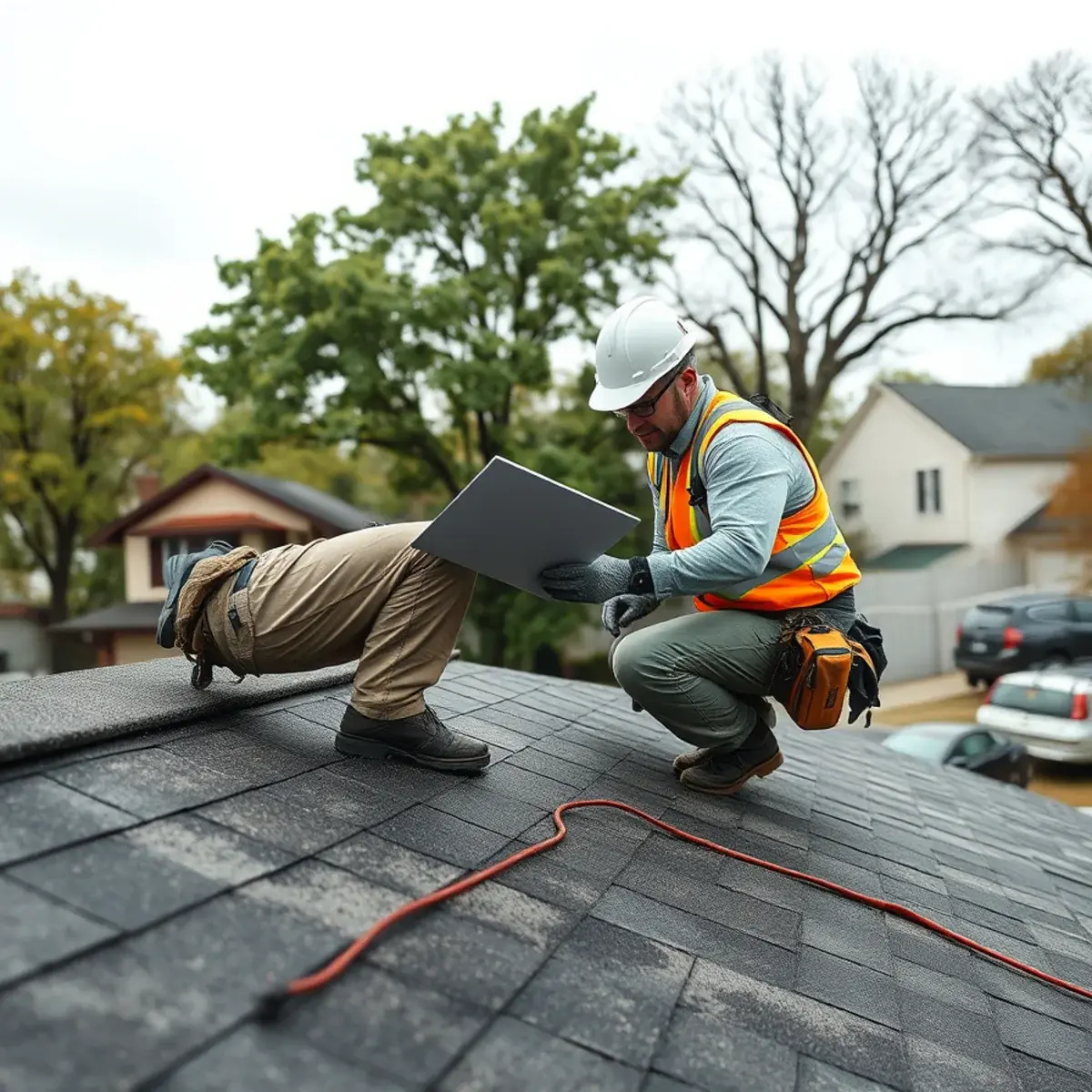 Storm damage roof repair near Massapequa Park, NY