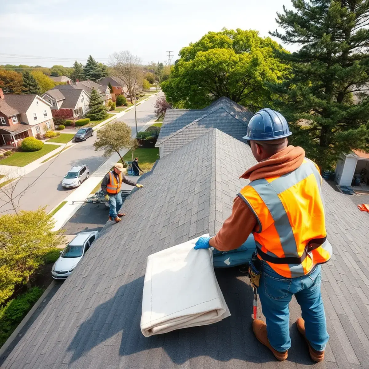 Roof replacement project near Miller Place, NY