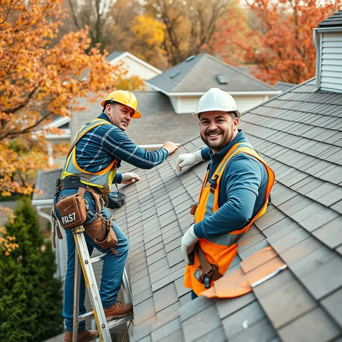 Roofing contractor working on a home in Monroe County, NY