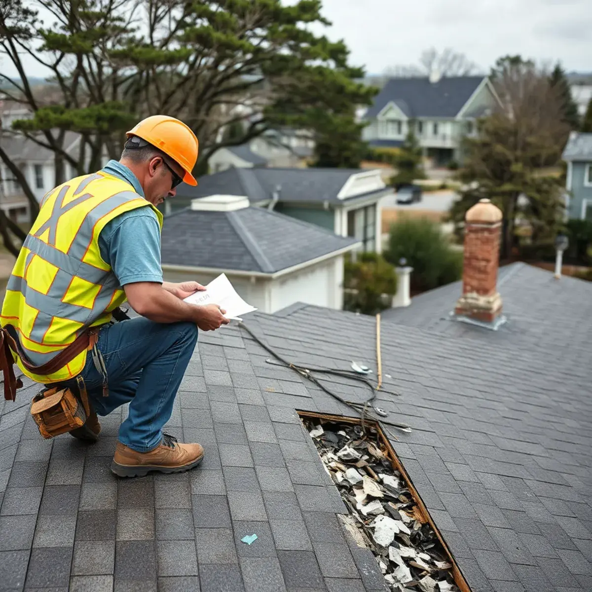 Storm damage roof repair near Montauk, NY