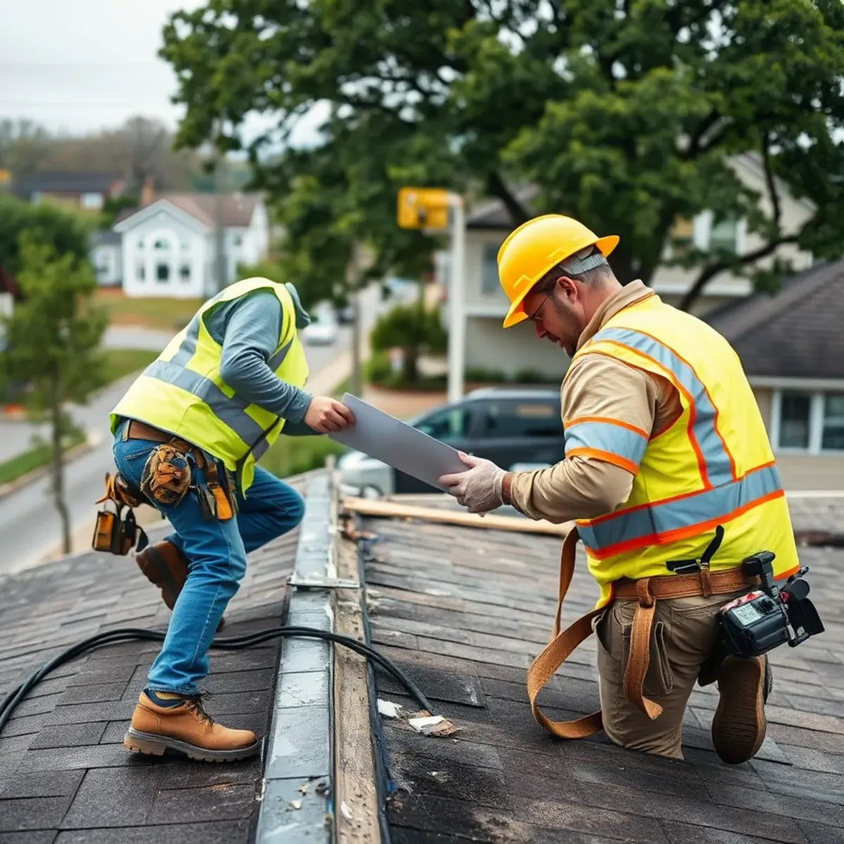 Storm damage roof repair near Nesconset, NY