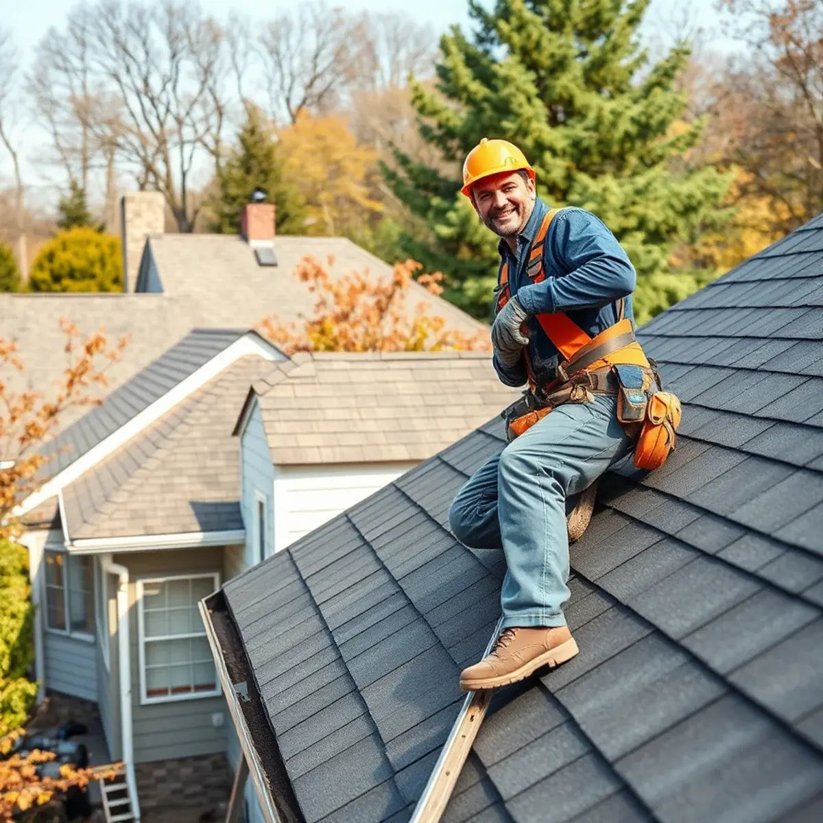 Roofing contractor working on a home in New Paltz, NY