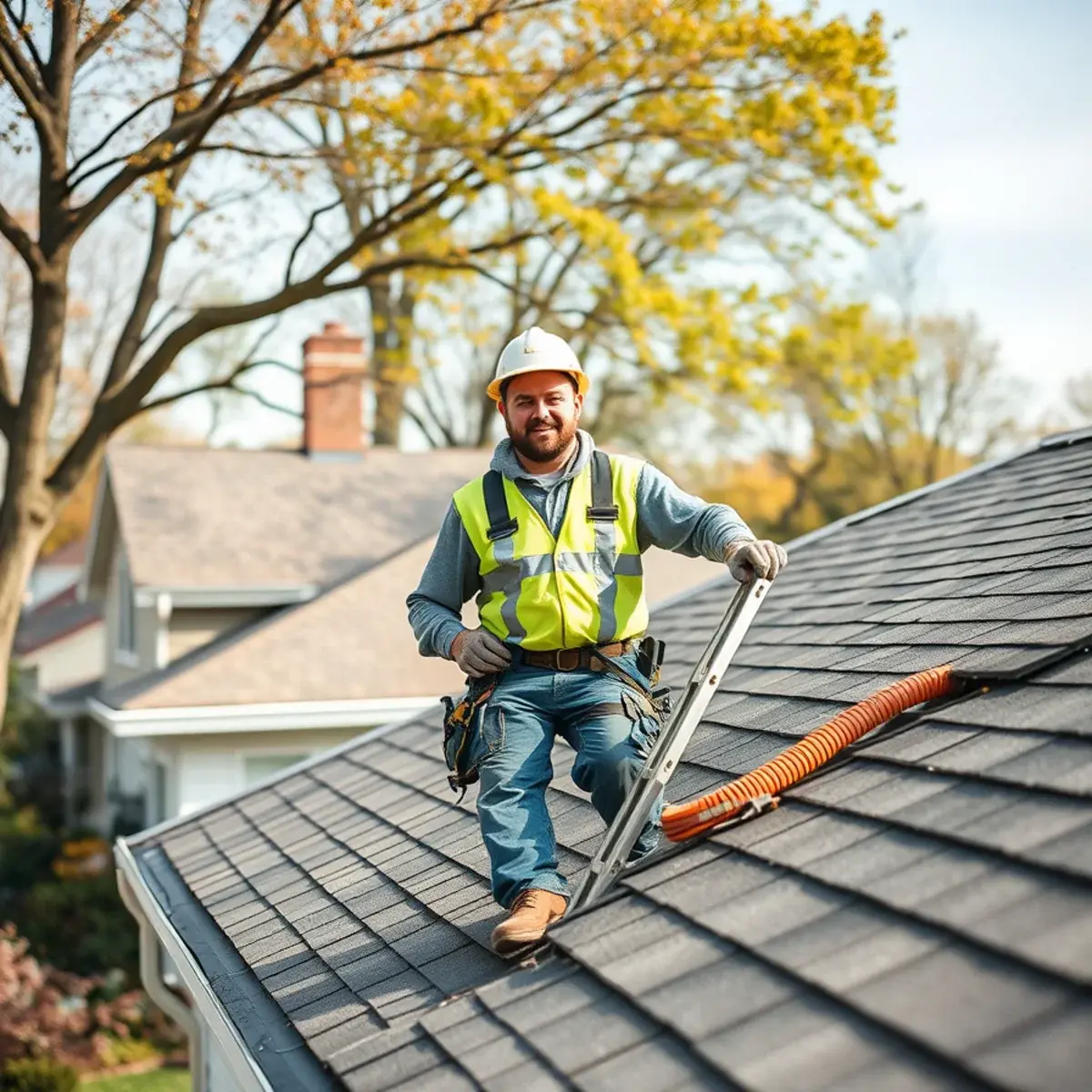Roofing contractor working on a home in New Windsor, NY