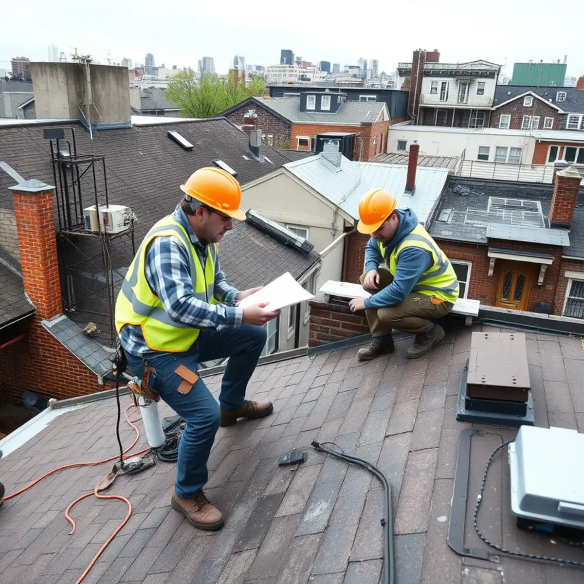 Storm damage roof repair near Oakwood, NY