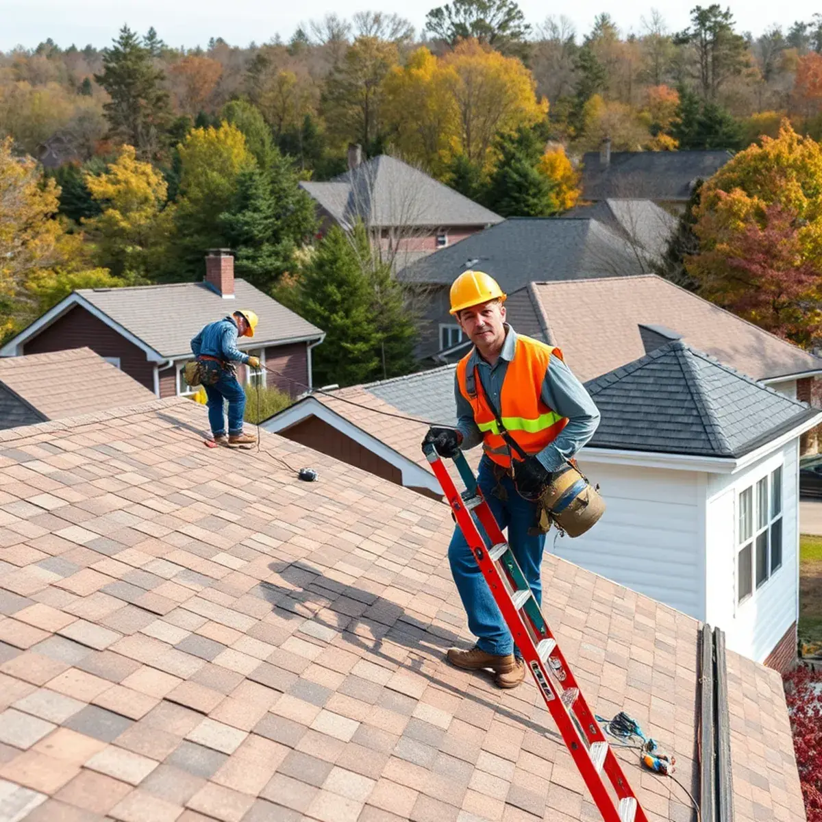Roofing contractor working on a home in Phoenicia, NY