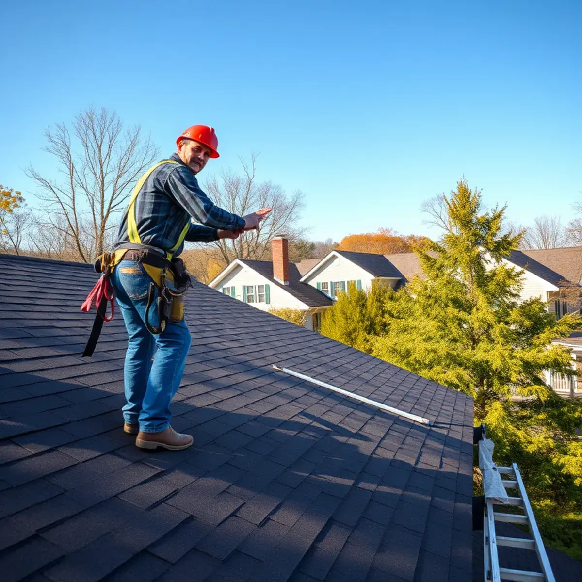 Roofing contractor working on a home in Port Jervis, NY