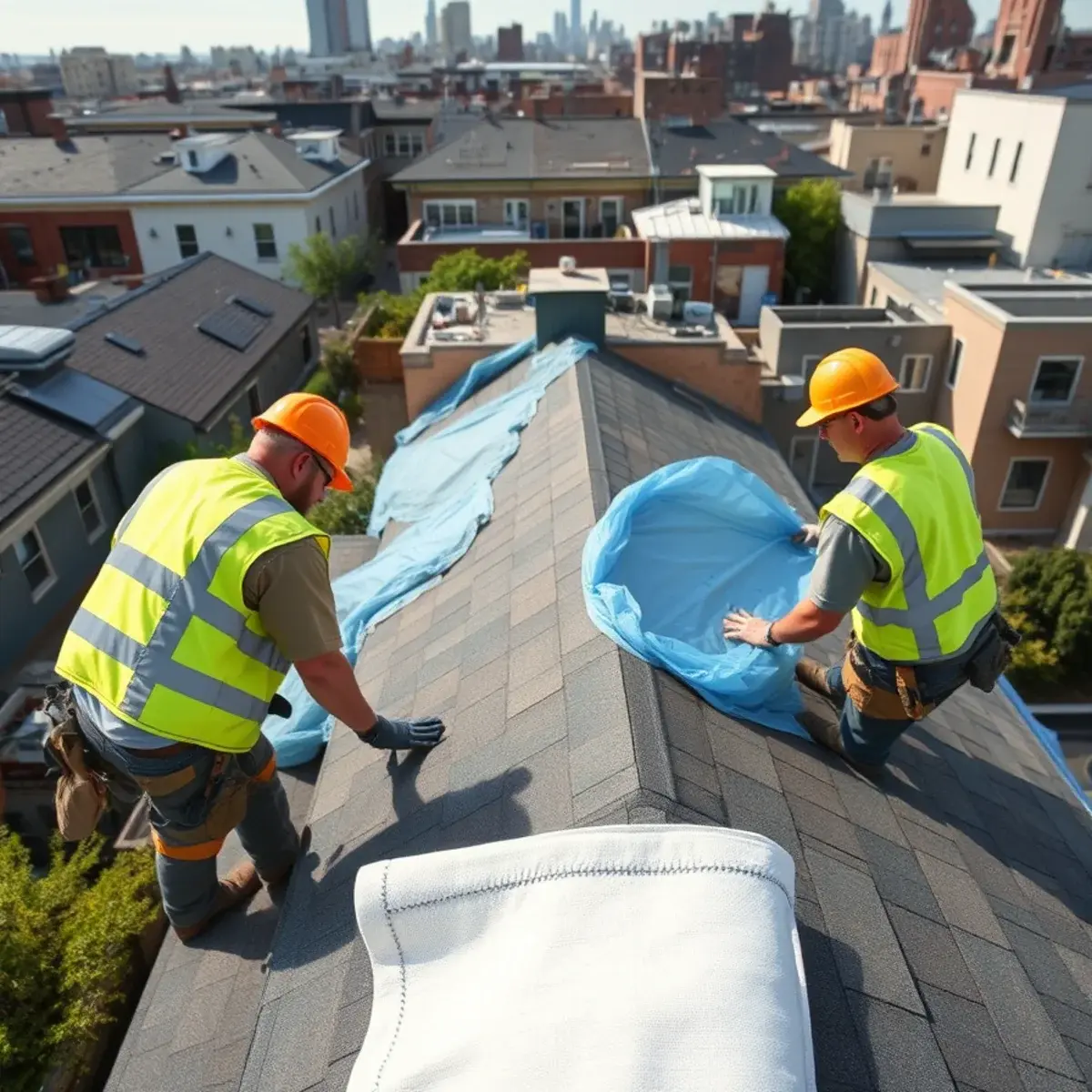 Roof replacement project near Prospect Heights, NY