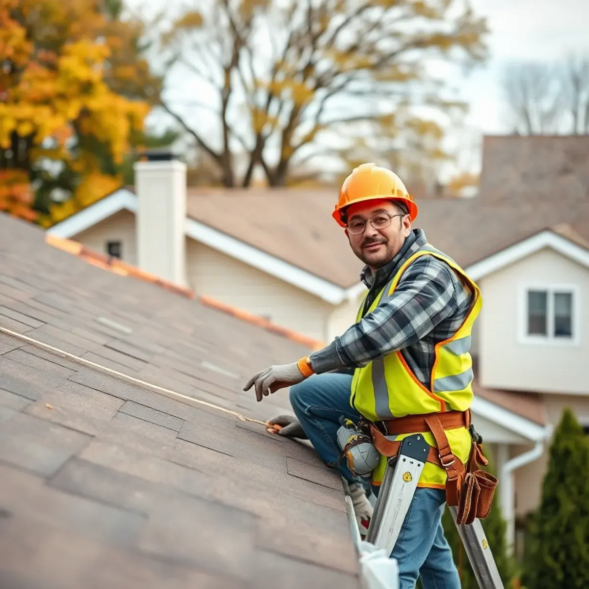 Roofing contractor working on a home in Rensselaer, NY