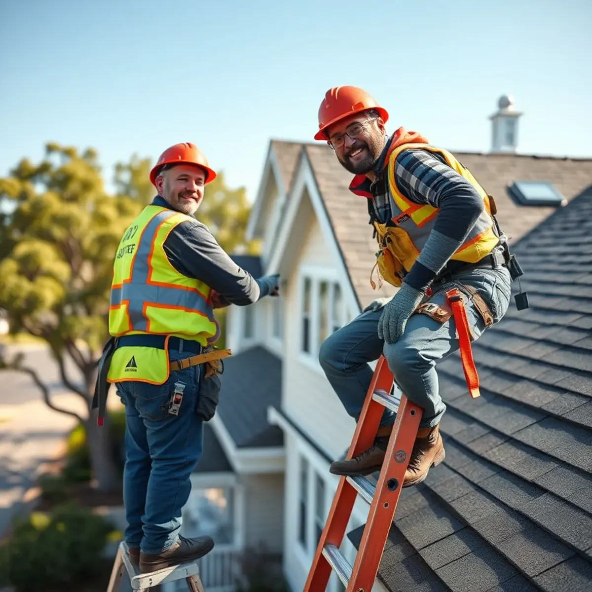Roofing contractor working on a home in Rocky Point, NY