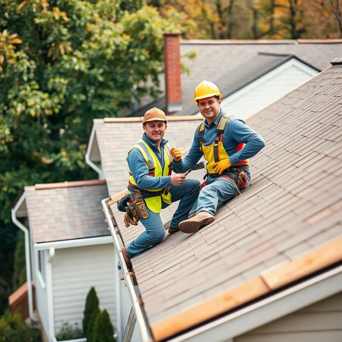 Roofing contractor working on a home in Schenectady, NY