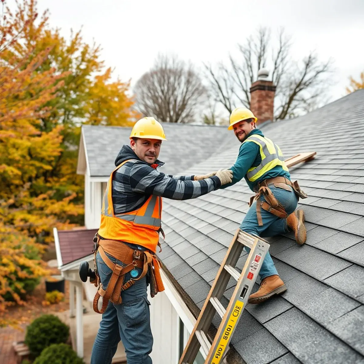 Roofing contractor working on a home in Schoharie County, NY