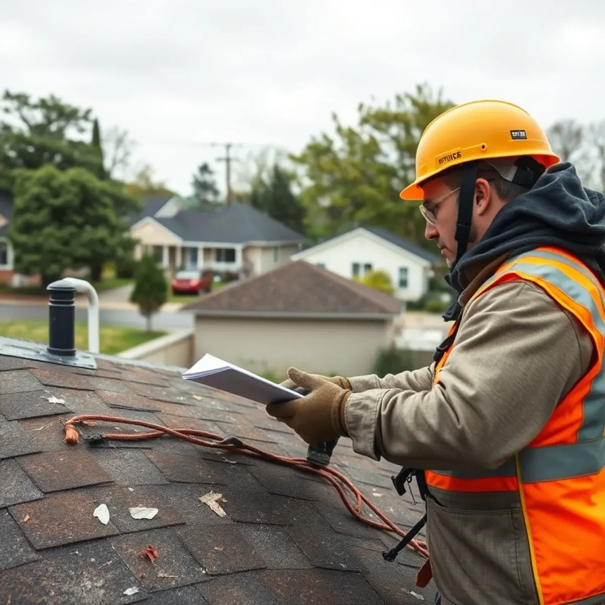 Storm damage roof repair near Shirley, NY
