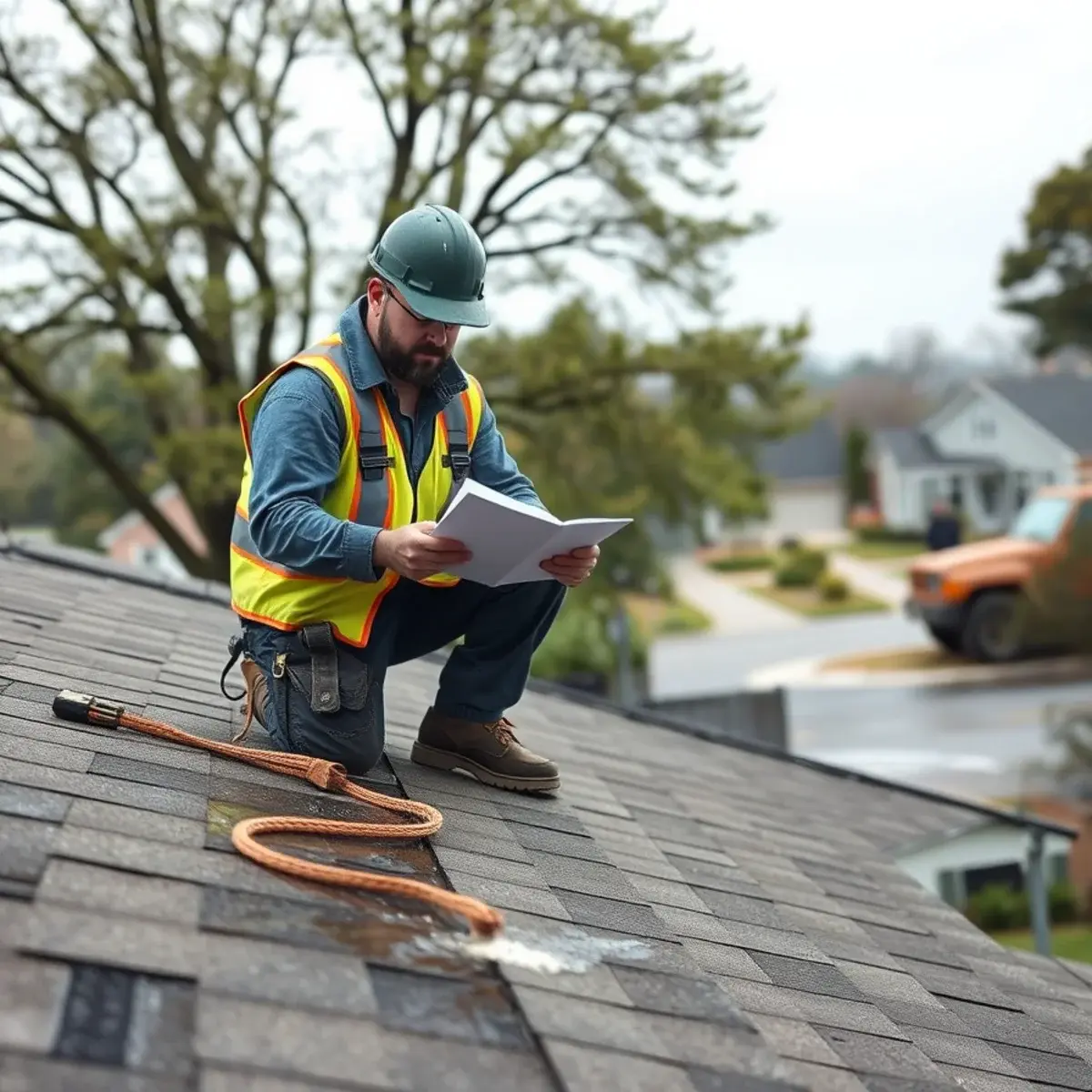Storm damage roof repair near Shoreham, NY