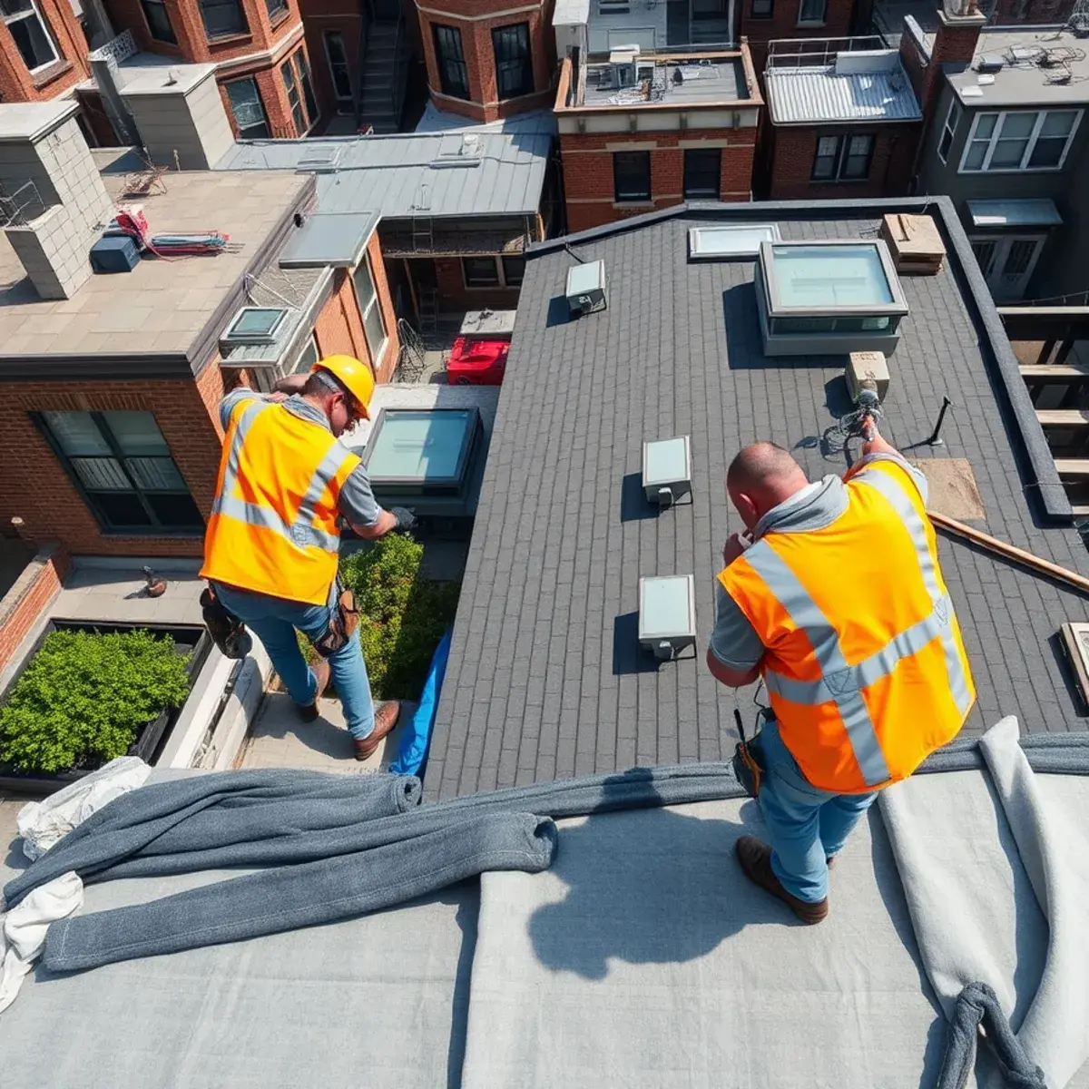 Roof replacement project near SoHo, NY