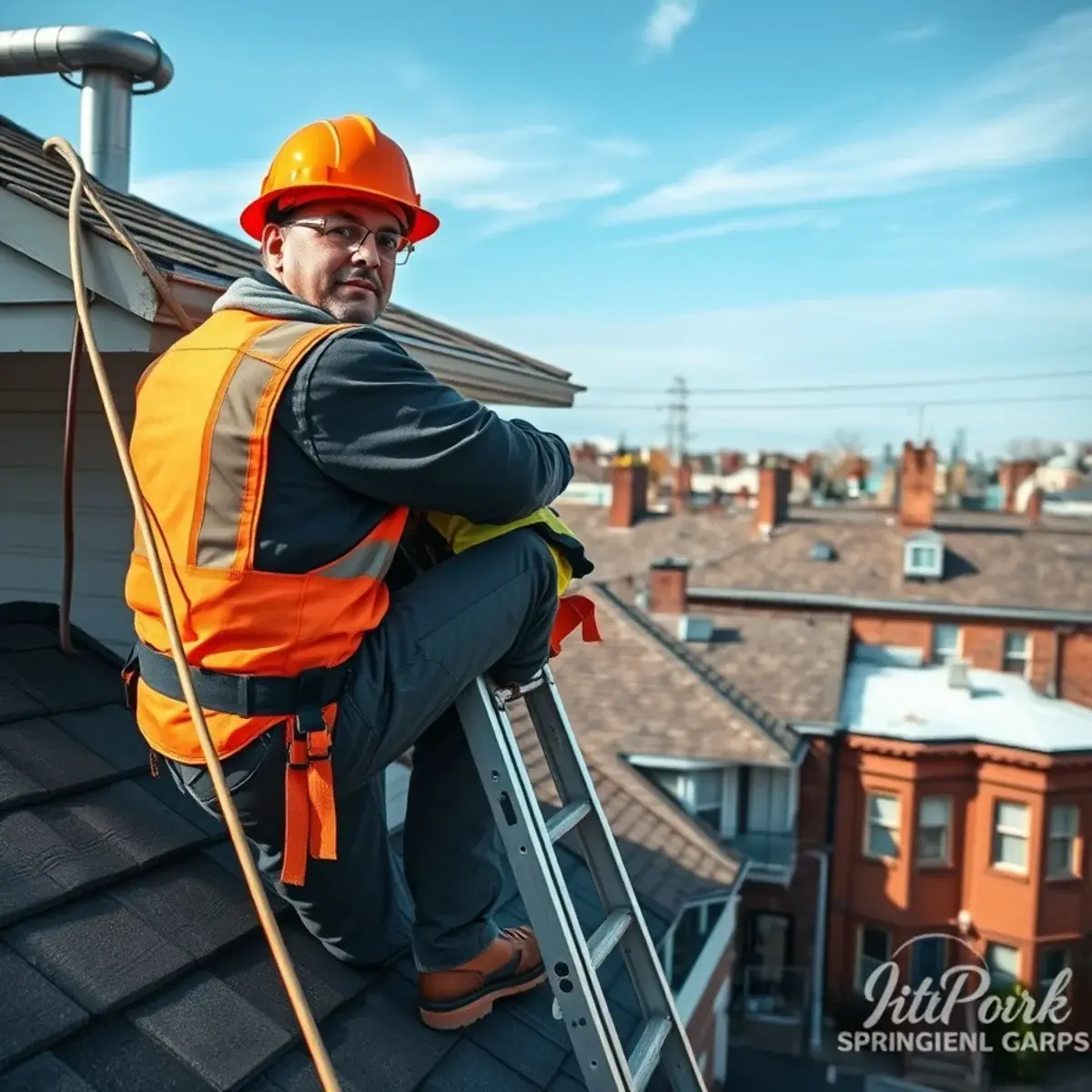 Roofing contractor working on a home in Springfield Gardens, NY
