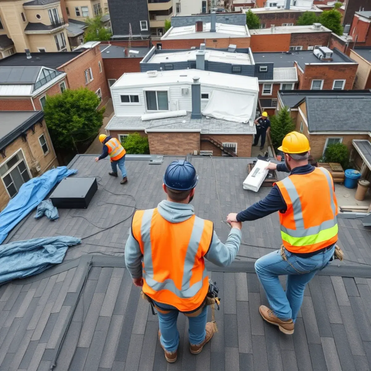 Roof replacement project near Stapleton, NY