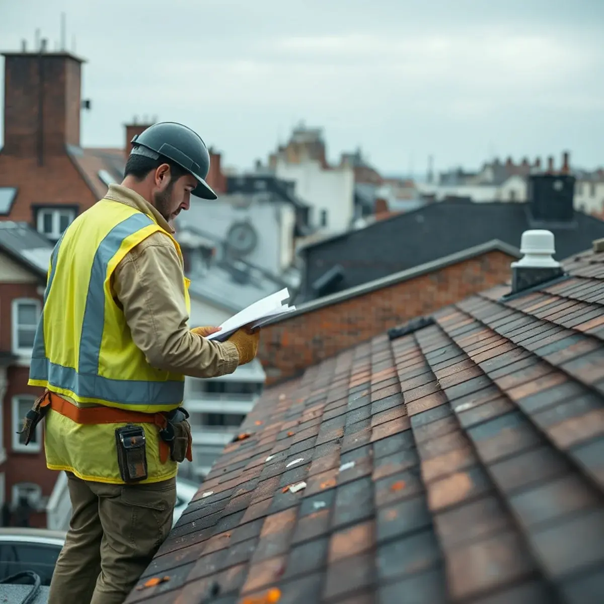 Storm damage roof repair near Stapleton, NY
