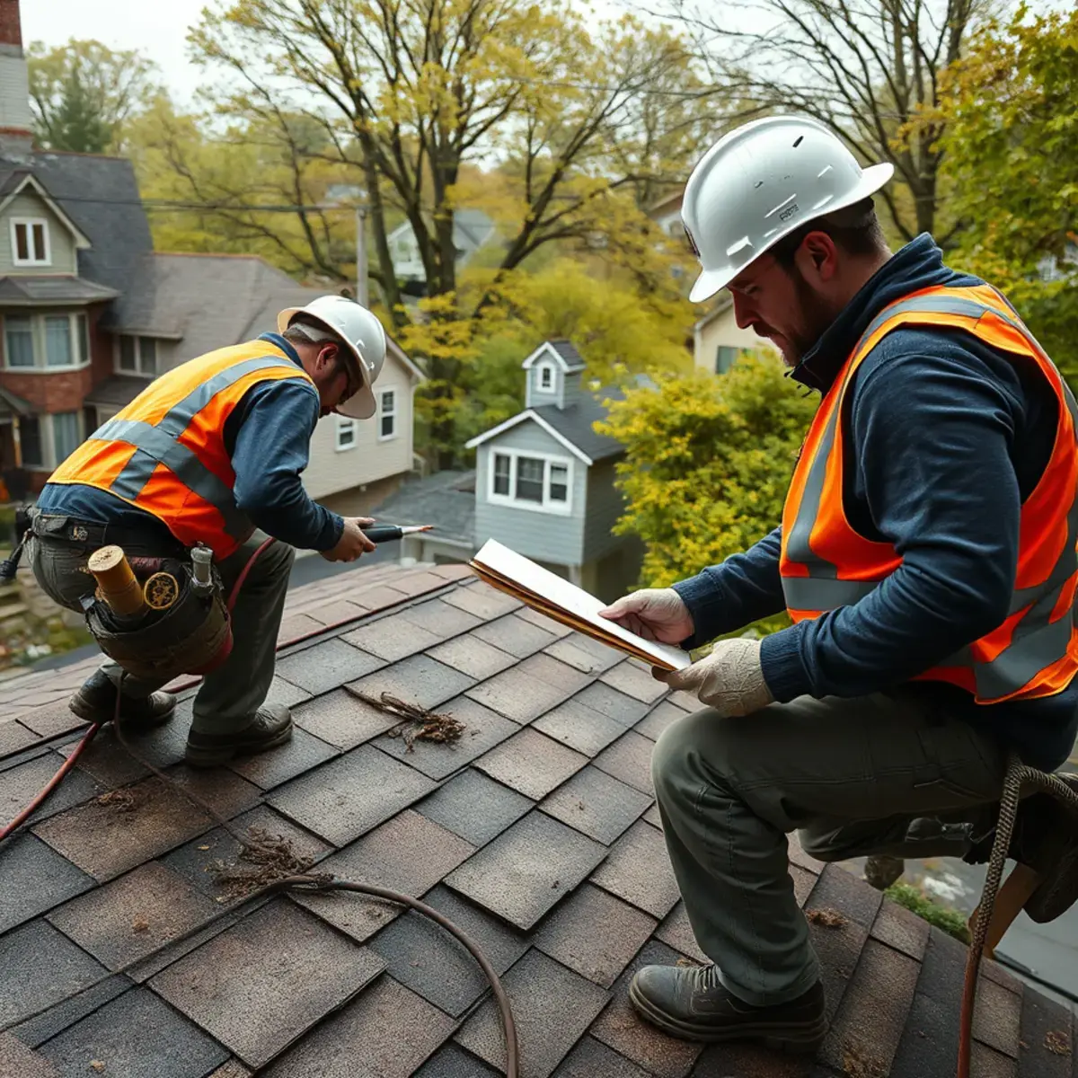 Storm damage roof repair near Tarrytown, NY