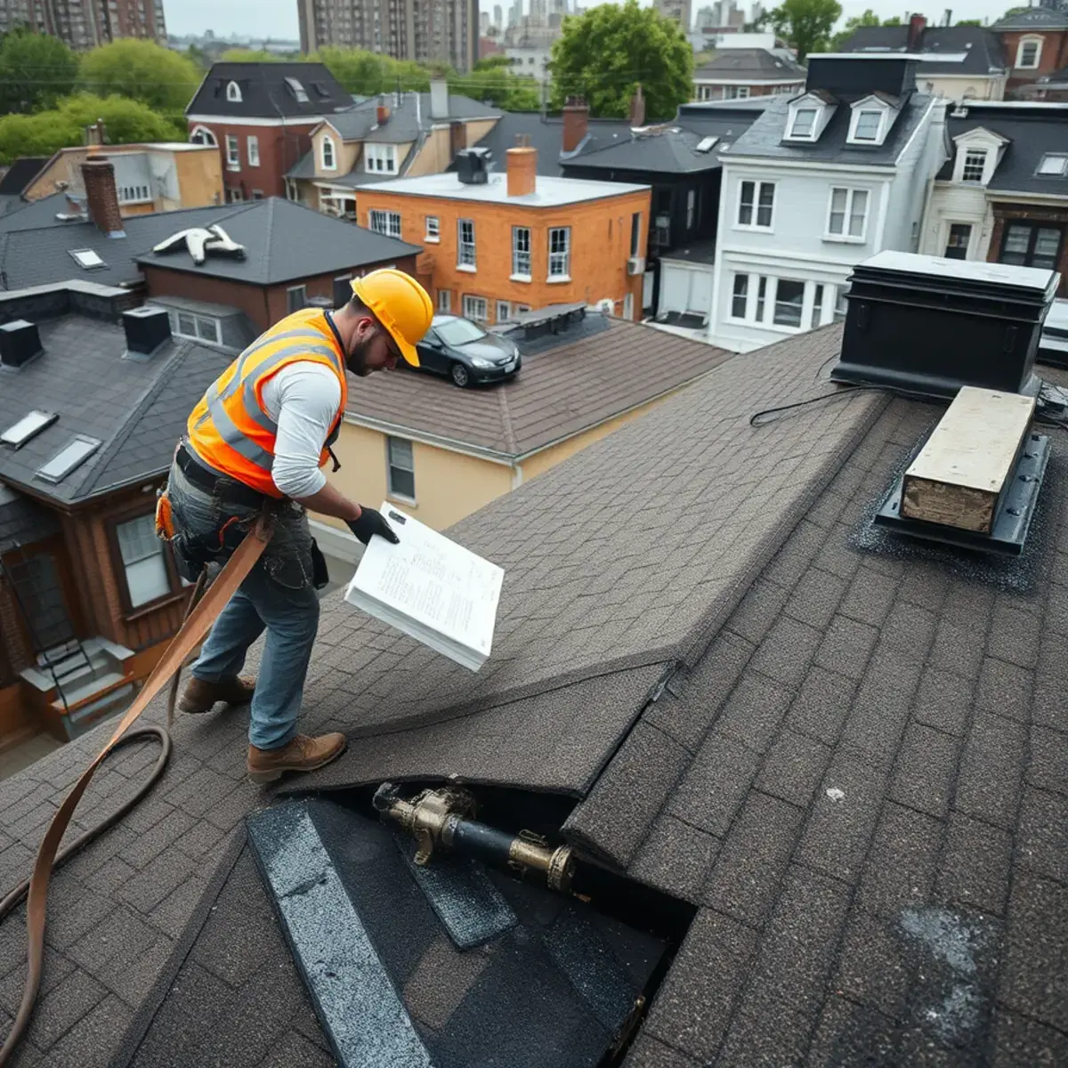 Storm damage roof repair near Tottenville, NY