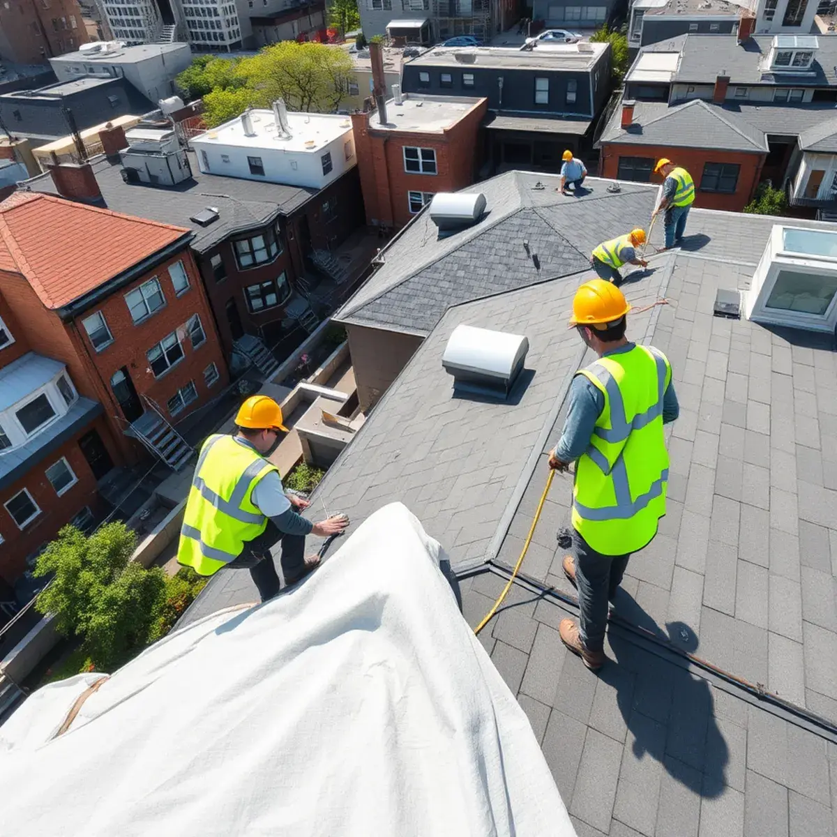 Roof replacement project near Tribeca, NY