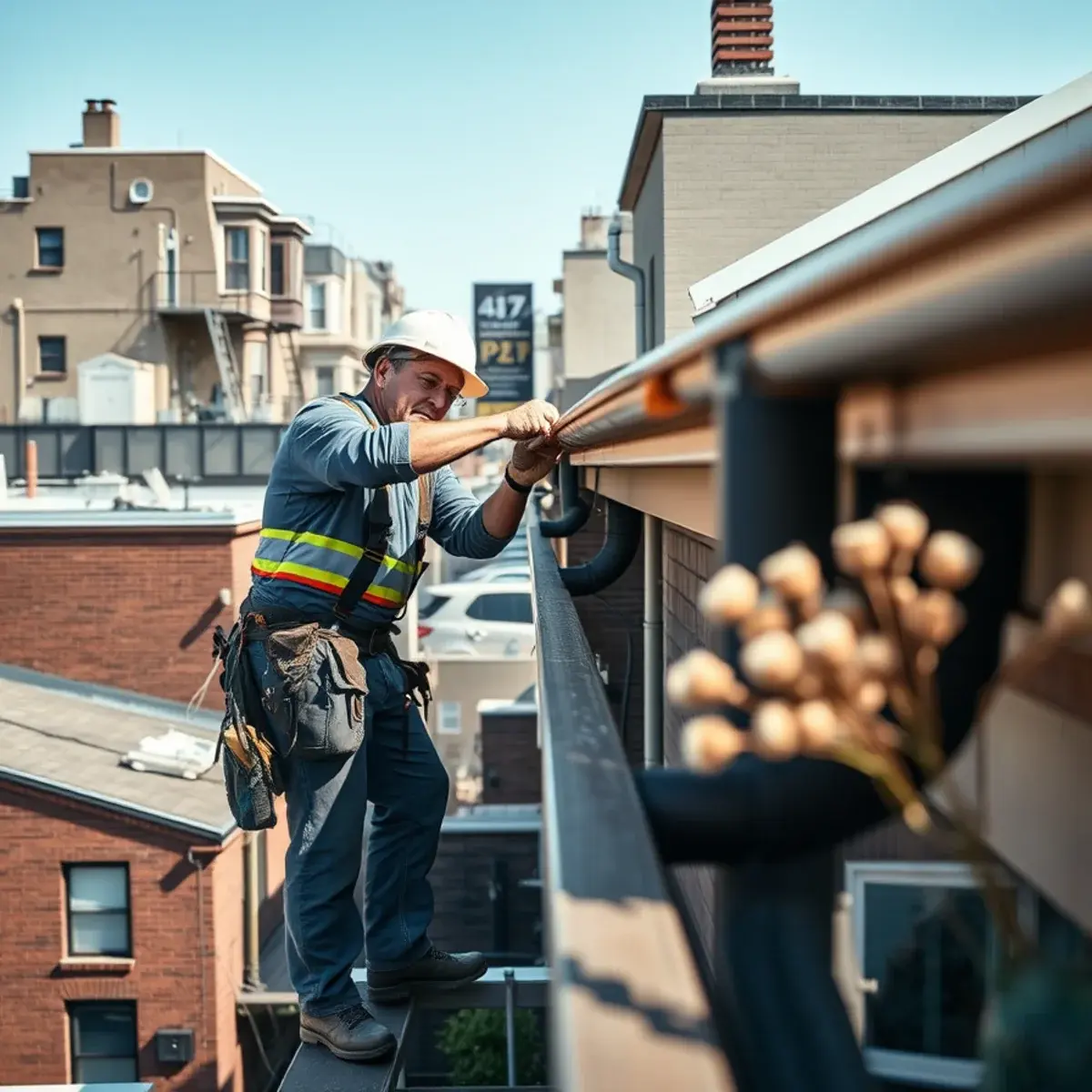 Gutter protection and roof drainage work near Upper West Side, NY