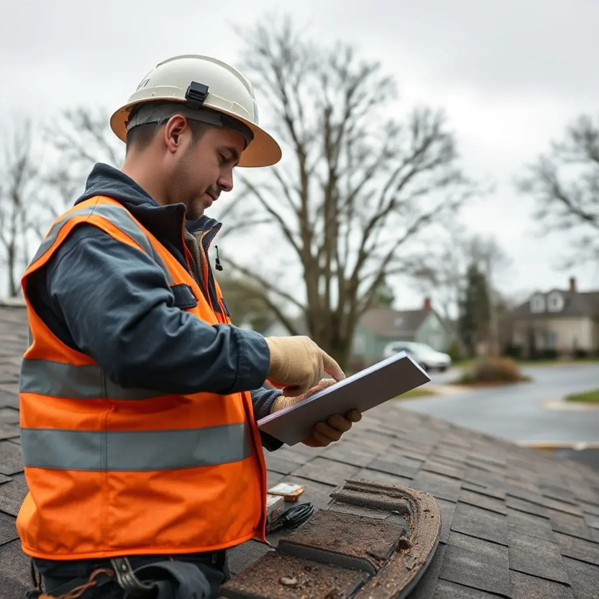 Storm damage roof repair near Wading River, NY