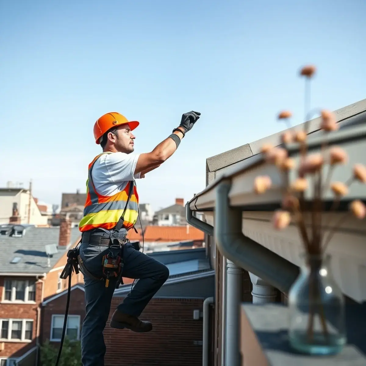 Gutter protection and roof drainage work near Washington Heights, NY