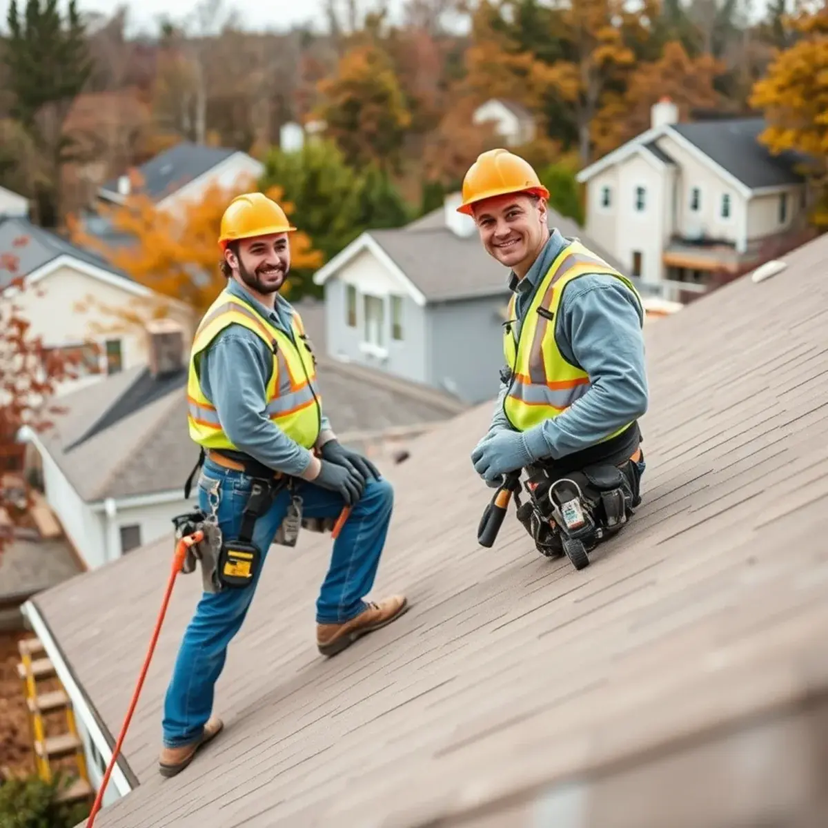 Roofing contractor working on a home in Wayne County, NY