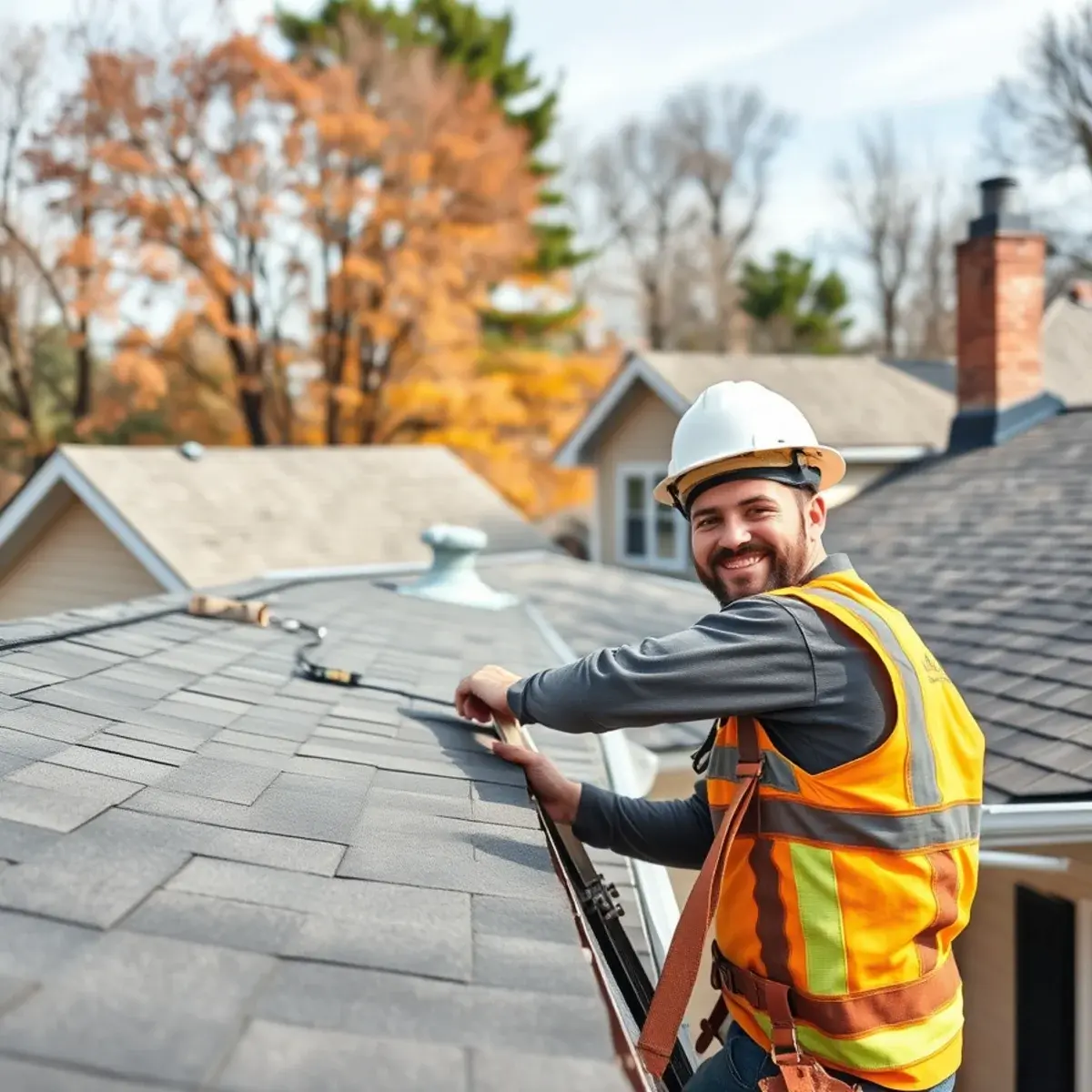 Roofing contractor working on a home in West Point, NY