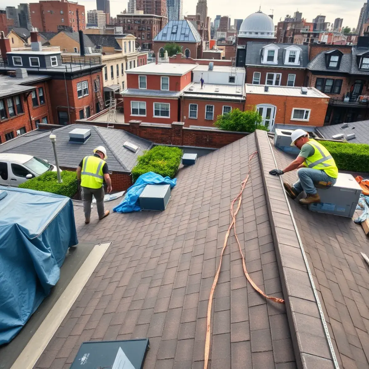 Roof replacement project near West Village, NY