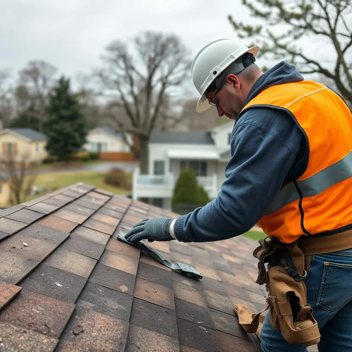 Storm damage roof repair near Westbury, NY