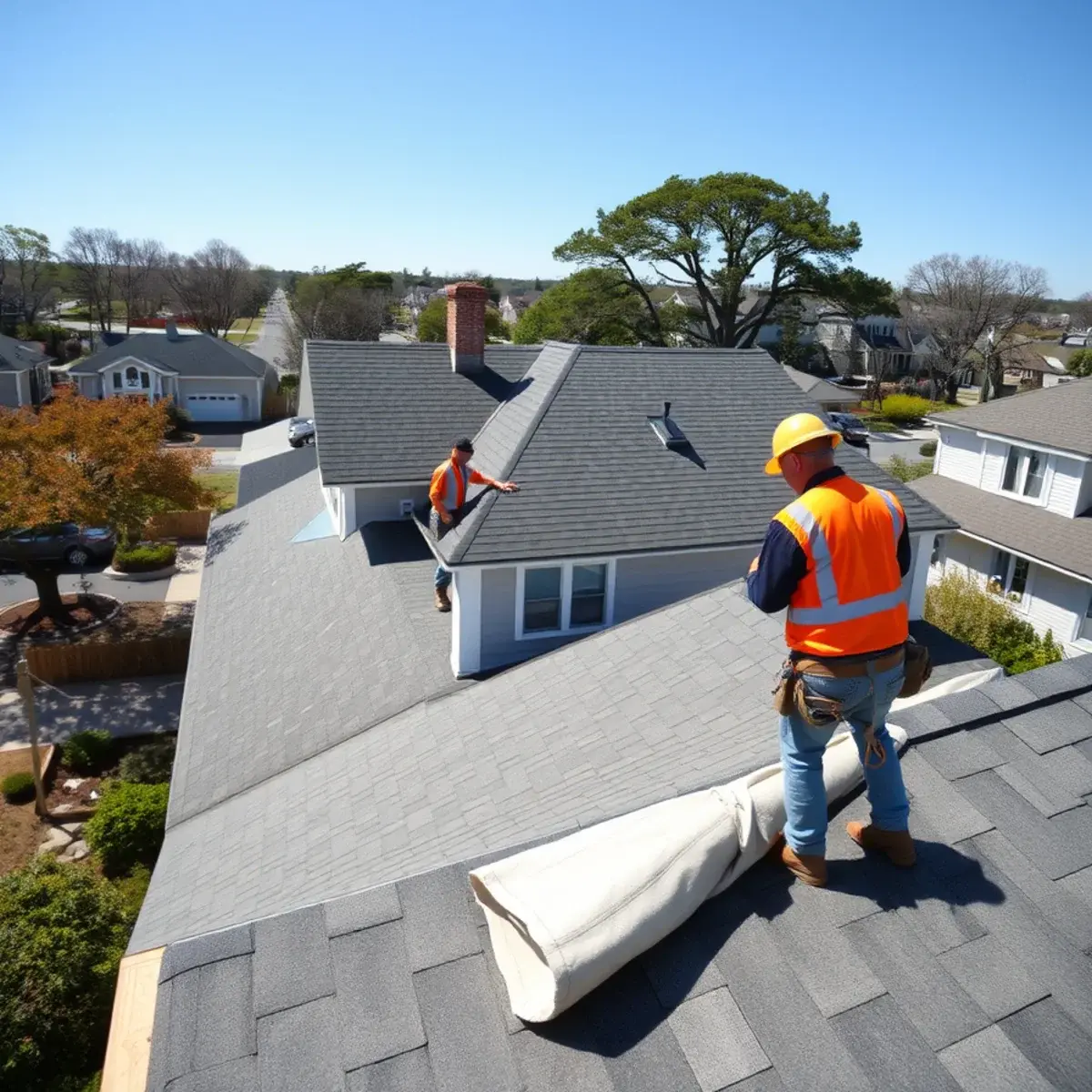 Roof replacement project near Westhampton Beach, NY