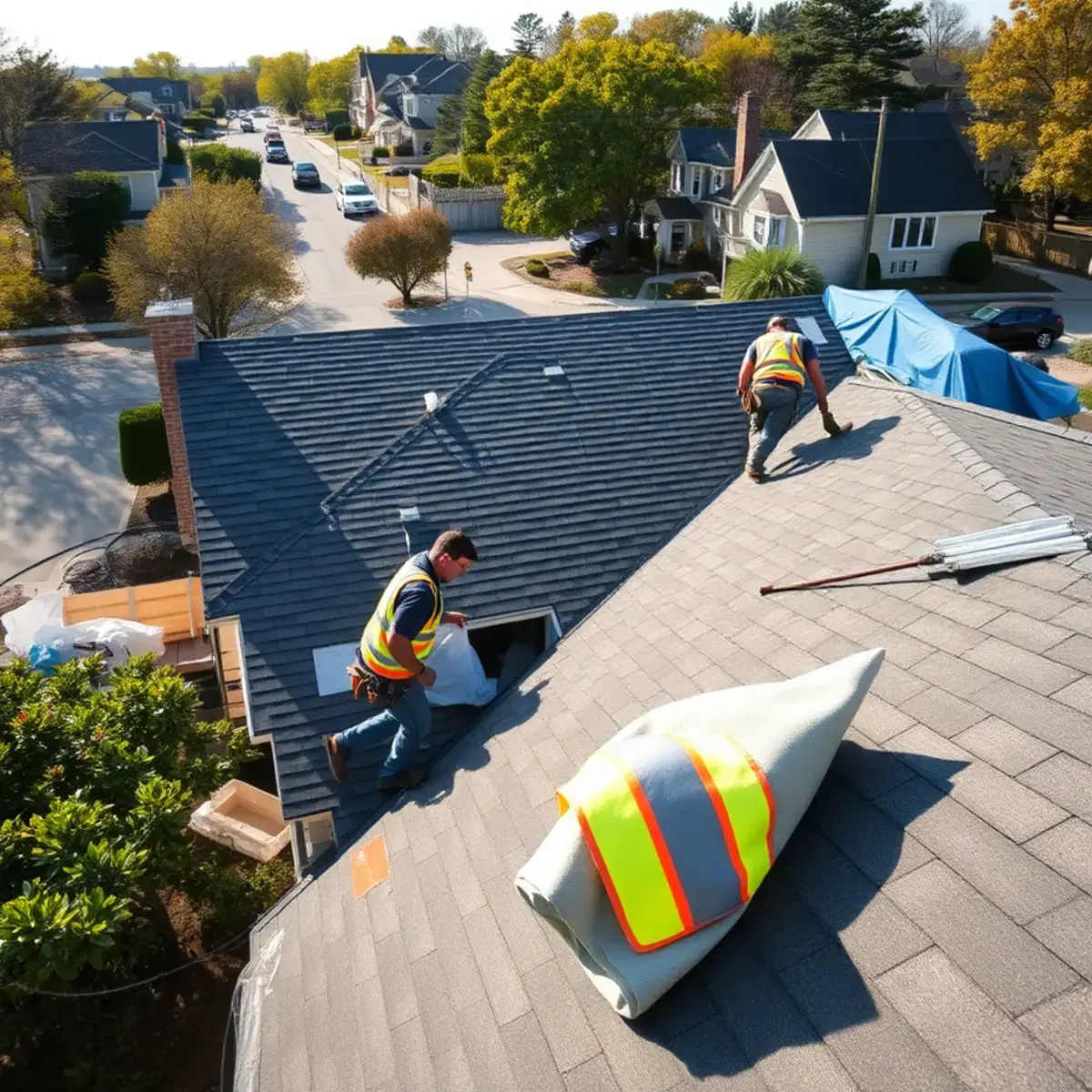 Roof replacement project near Westhampton, NY