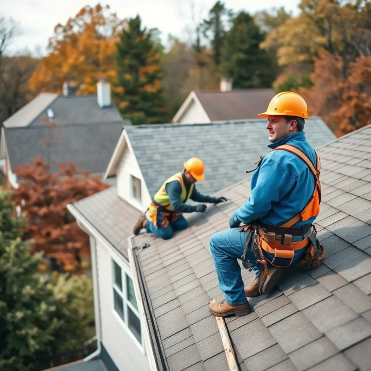 Roofing contractor working on a home in Wurtsboro, NY